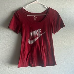 Maroon colored Nike Tee